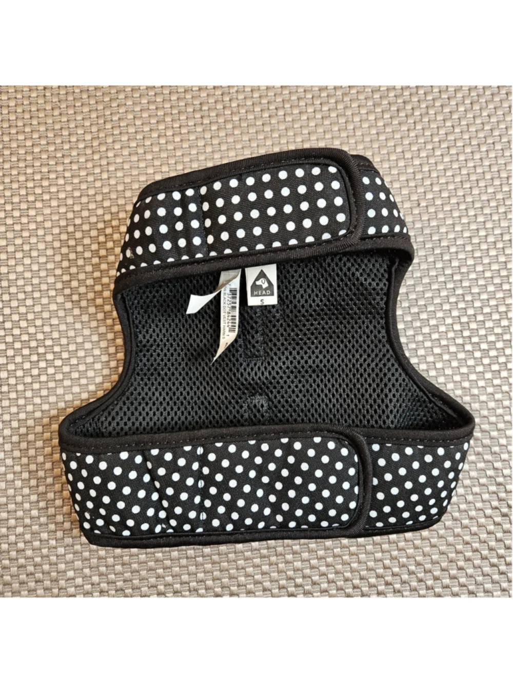 Top Paw Polka Dot Pet Harness with Bow Black Pink Size Small NWOT